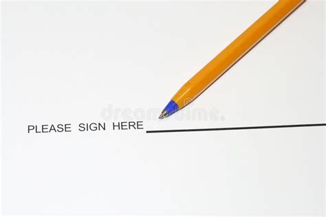 Sign Here Sticker Pointing Signature Line Stock Photo Image Of Sign