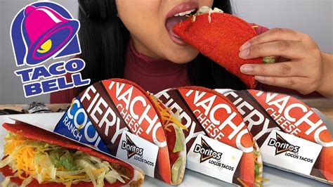 Asmr Taco Bell Doritos Locos Tacos Eating Sounds Fiery Nacho And Cool Ranch Tacos Asmr