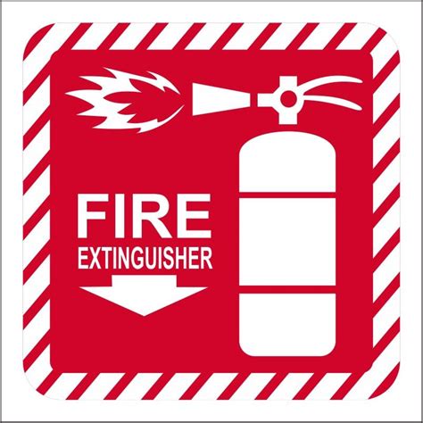 Fire Extinguisher With Arrow Down Safety Sign Fe48 Safety Sign Online