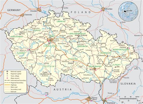 It is not a large country but has a rich and eventful history. Map Czech Republic - Travel Europe