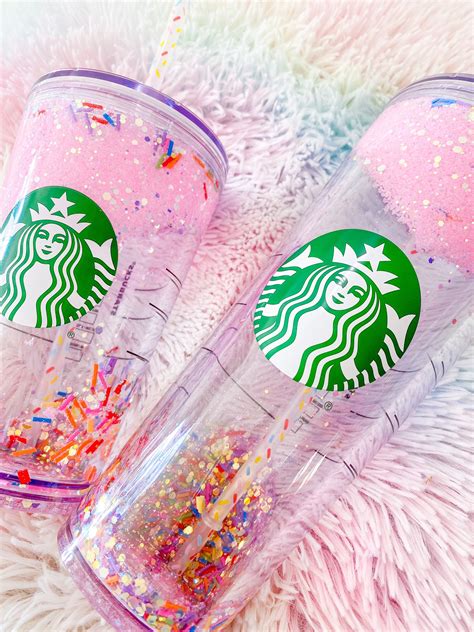 Starbucks Glitter Tumbler With Sprinkles Double Wall I 24oz Etsy