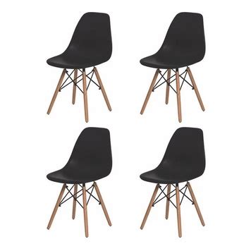 Cadeira De Jantar Elidy Charles Eames Eiffel Estrutura De Cor Preto Unidades Shopee Brasil