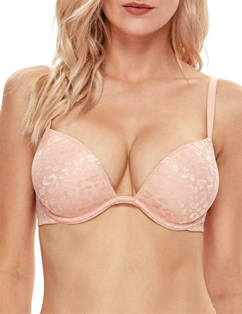 wingslove women s push up bra deep v plunge underwire t shirt bra multiway 2 cups up（champagne