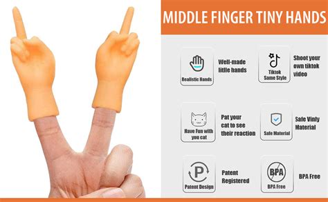 Creepyparty Tiny Hands Miniature Finger Puppets Mini Middle Finger