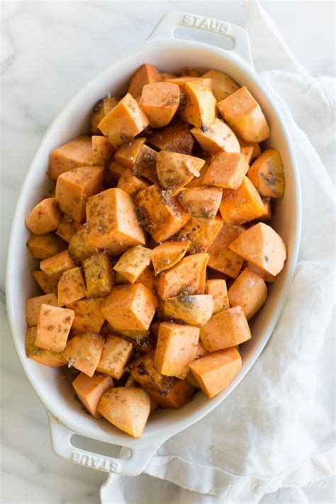 Sweet And Salty Roasted Sweet Potatoes Recipe Easy Thanksgiving Side Dish