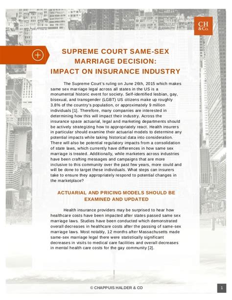 Supreme Court Same Sex Marriage Decision Impact On Insurance Industry
