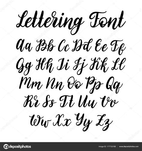 Alphabet Calligraphy Vector Hand Lettering Alphabet Calligraphy Font