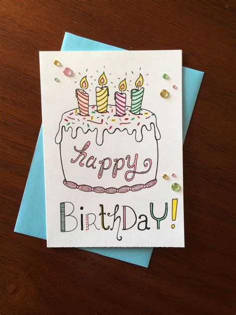 Https Etsy Com Shop Sonyajaefedele Cool Birthday Cards Birthday Card Drawing Handmade