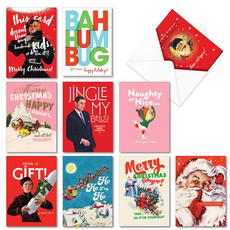 10 Naughty Christmas Cards For Adults Funny Boxed Holiday Notecard Set Humor Ts Ac3430xsg