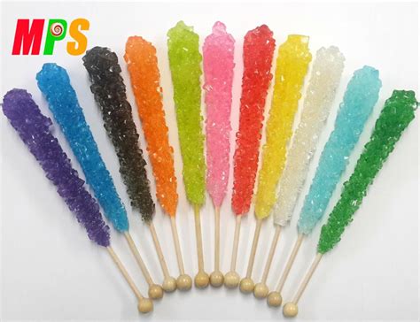 Sour Rock Candy Sticks Assorted Colors Crystal Candychina Mps Or Oem