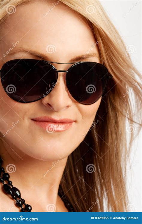 blond lady in sunglasses stock image image of vogue sunglasses 8329055