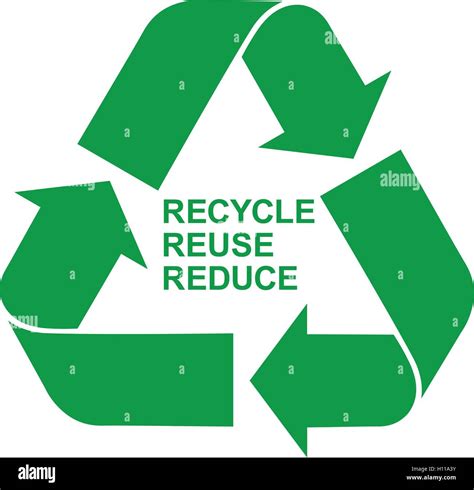 Recycle Reuse Reduce green symbol, isolated green recycling icon with ...