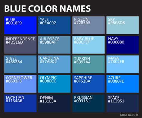 Names And Codes Of All Color Shades