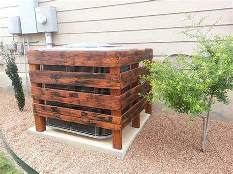 How To Hide An Ugly Outdoor Air Con Unit Pallet Bar Upcycle Diy