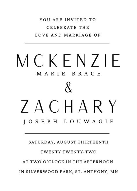 Elegant Wedding Invitation Front And Back 5x7 With Qr Etsy