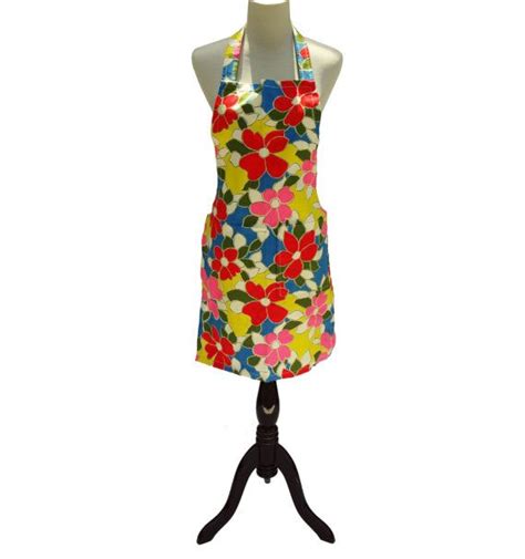 Gorgeous Bright 1960s Handmade Floral Apron Perfect For The Etsy