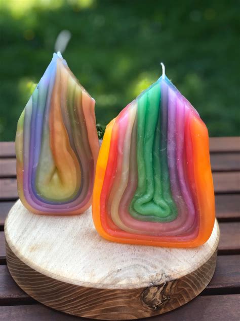 handmade abstract candle decorative candle rainbow candle etsy uk fancy candles unusual