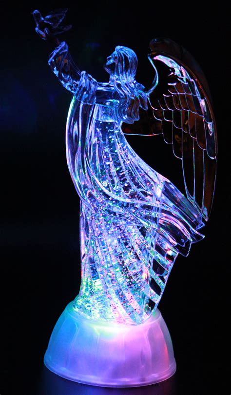 Electric Led Light Up Figurine Swirling Glitter Lighted Sparkling Multi