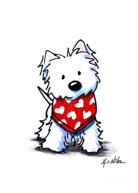 Black and white markings will come eventually; Valentine Westie Drawing by Kim Niles | Animal drawings ...