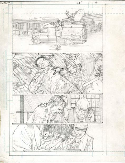 Katana 5 Pg 4 Dc New 52 Justice League Original Penciled Art By Alex