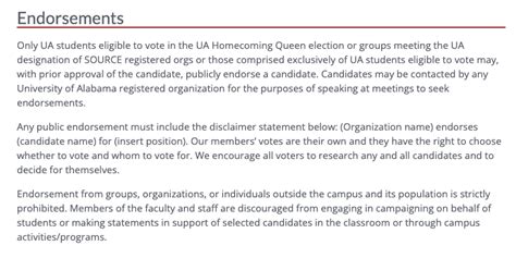 Ua Homecoming Queen Candidate Potentially Violates Campaign Guidelines The Crimson White