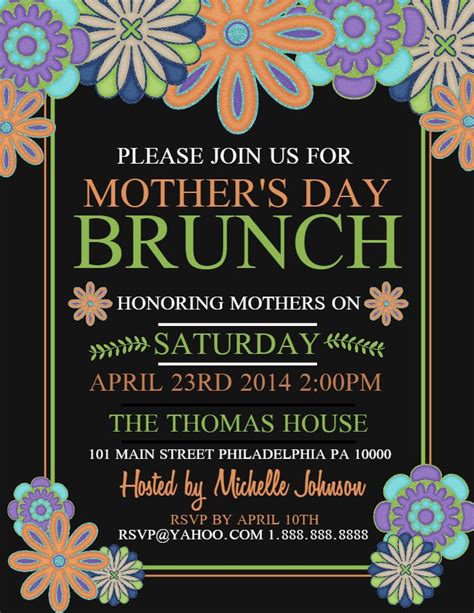 Mothers Day Lunch Poster Design Click To Customize Mothers Day