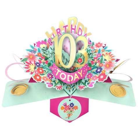 Happy 105th Birthday 105 Today Pop Up Greeting Card Cards