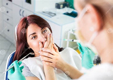 Scared Girl At Dentist Stock Photo Image Of Patient 38542012