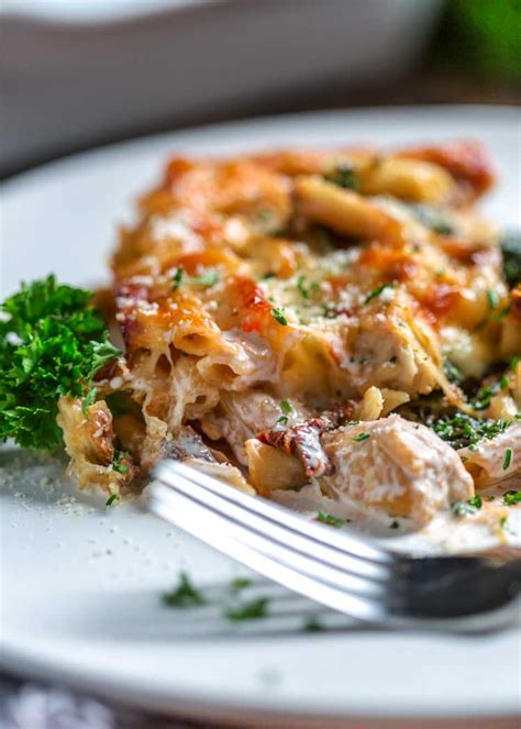 Picture yourself on the coast of tuscany, italy. Tuscan Chicken Pasta Bake - Kevin Is Cooking