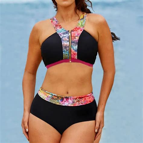 xl 4xl sexy plus size bikini large size woman bikini push up swimwear summer beachwear printed