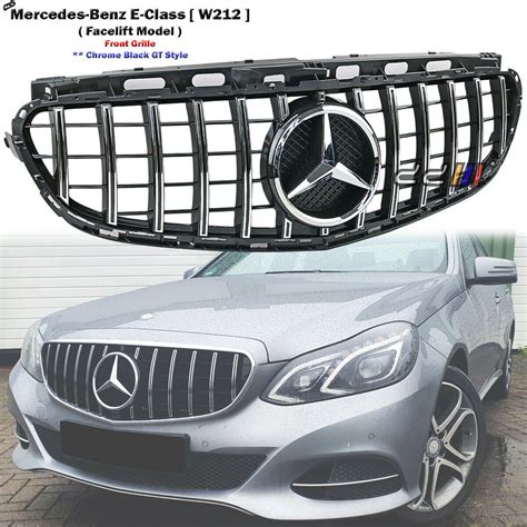 New Front Chrome Gt Grill Grille For Mercedes Benz W212 E Class 2014