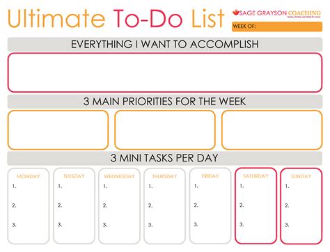 Freebie Week: Ultimate To-Do List and Reason #2 - Sage Grayson, Life Editor
