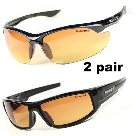 Sport Wrap Hd Night Driving Vision Sunglasses Brown High Definition
