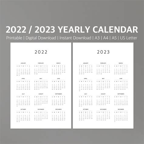 2022 Calendar Printable Cute Free 2022 Yearly Calendar Free Printable