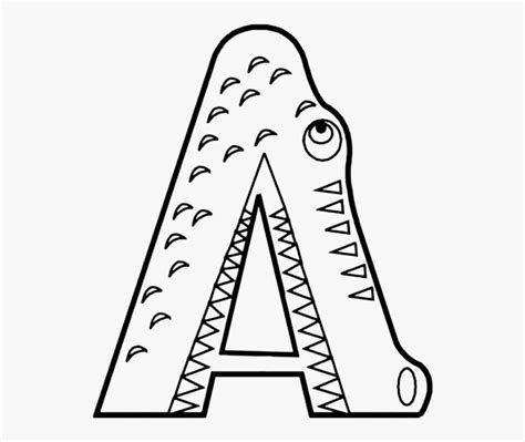 Clip Art Abc Coloring Letter A Alligator Printable Free Transparent