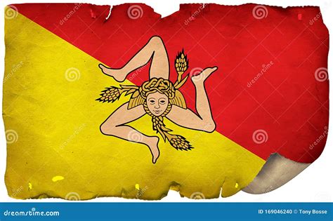 Sicily Flag On Old Paper Stock Photo Image Of Culture 169046240