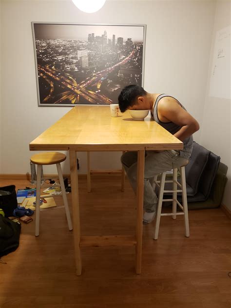 I started by measuring and cutting the plywood to size. I think my DIY maple plywood counter height dining table ...
