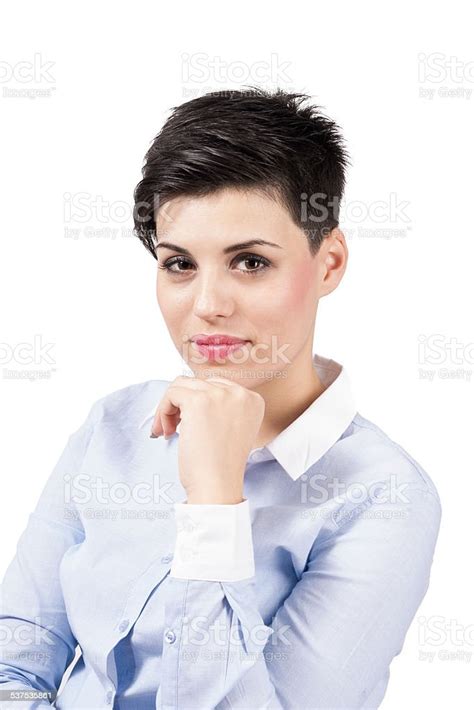 Confident Smart Young Woman Portrait Isolated Stock Photo Download