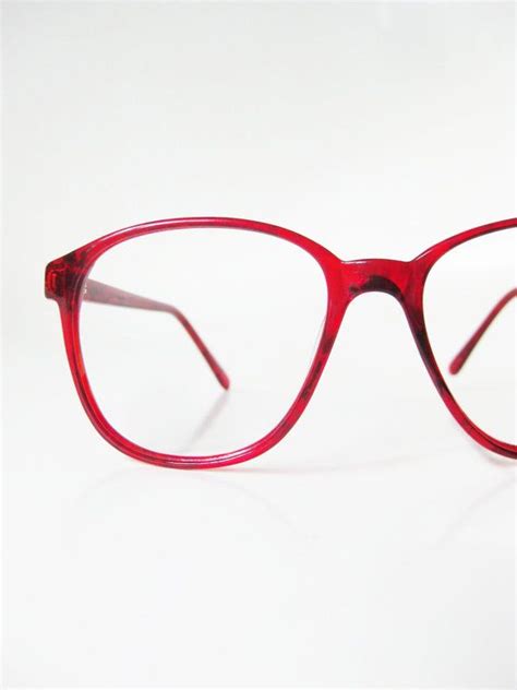 Bright Red Eyeglasses Vintage 1980s Womens Glasses Eyeglass Frames