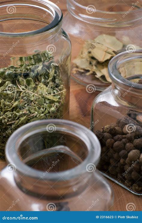 Jars With Herbs Stock Image Image Of Medicine Ingredient 2316623