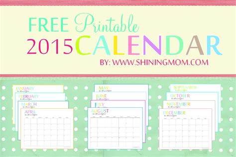 2015 Free Printable Calendars Crafting In The Rain