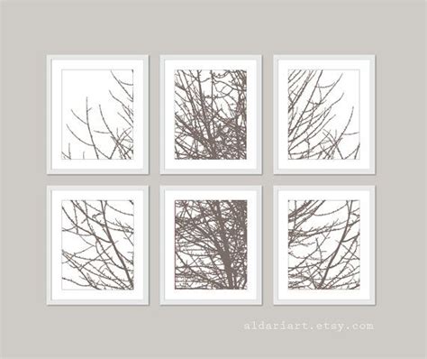 Modern Tree Branches Wall Art Tree Branches Prints Set Of Etsy Tree