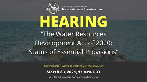 Hearing On “the Water Resources Development Act Of 2020 Status Of