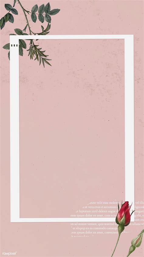 Blank Collage Photo Frame Template On Pink Background Vector Mobile