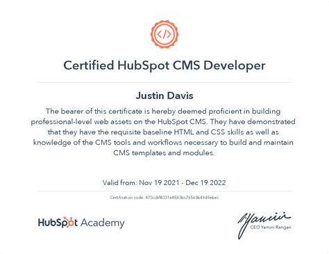 Hubspot Academy Hubspot Cms For Developers Certification
