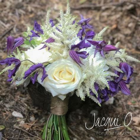 Avalanche Roses Astilbe And Clematis Bridal Hand Tied Bouquet