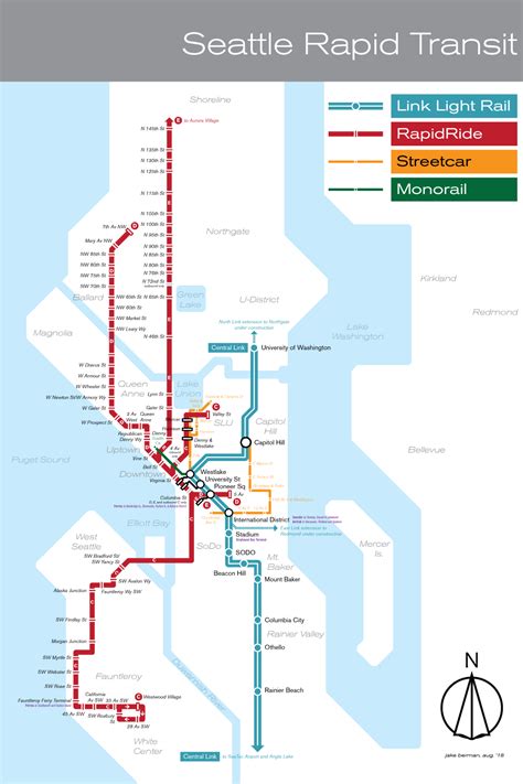 Central Link Light Rail Seattle Map Map Of World