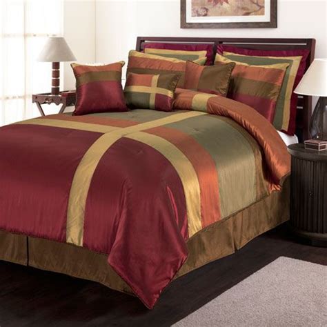 Red And Gold Comforters King Lush Decor Iman Eight Piece Red And Gold