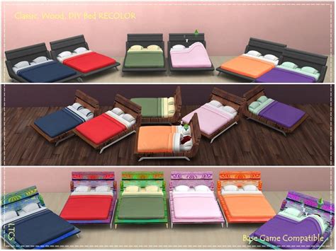 The Sims Resource Double Bed Recolor Set Base Game Compatible