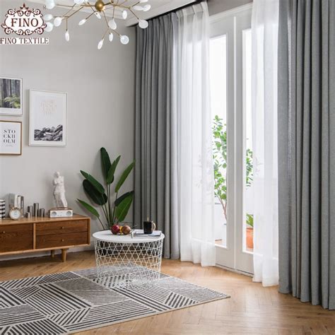 Beautiful living room curtain ideas that adds beauty to your house. FINO Nordic Gray Solid Curtain Fabrics For Living Room ...